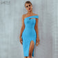 White Blue Bodycon Bandage Summer Elegant Black One Shoulder Strapless Celebrity Runway Party Dress The Clothing Company Sydney