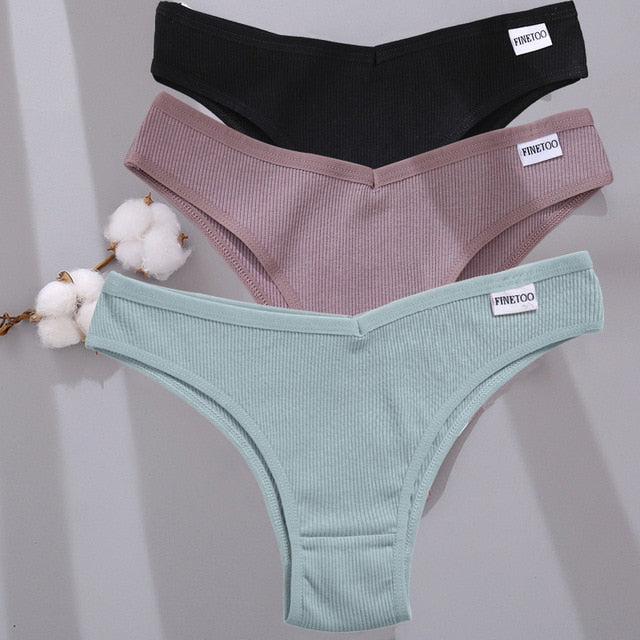 3 Pack Cotton Mix Lingerie Thongs Underwear Low-Rise Underpant Women's Panties Bikini Briefs The Clothing Company Sydney