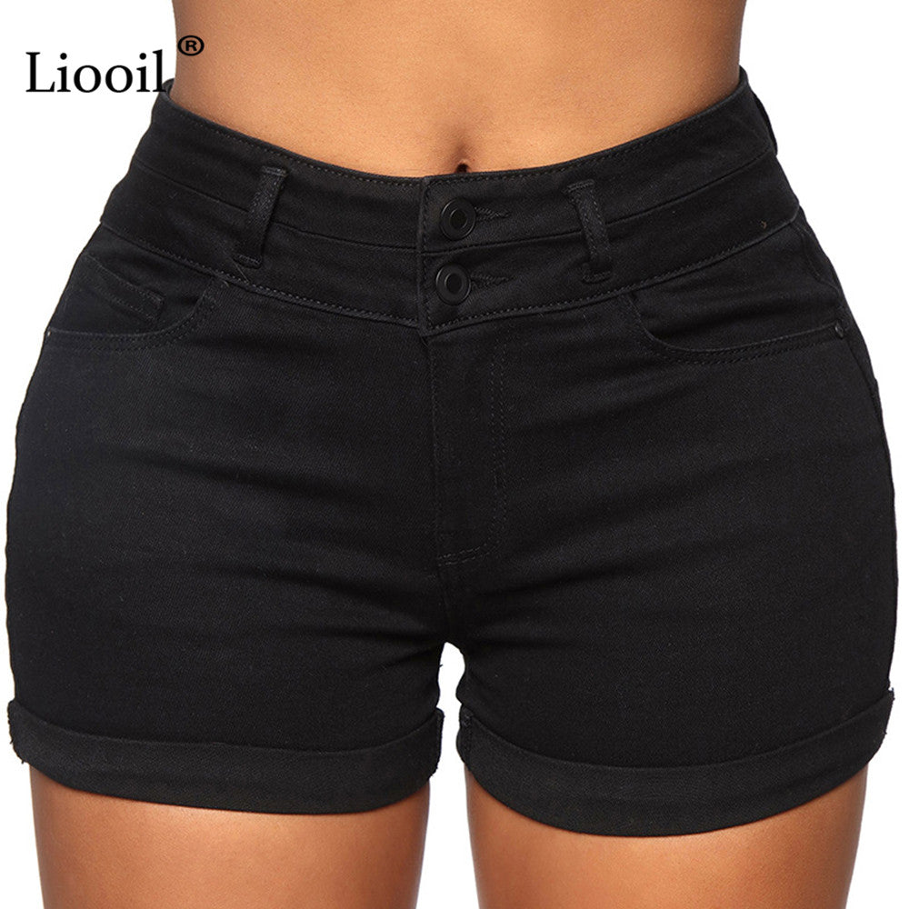 Denim Shorts, Inc Women, Black & High waisted