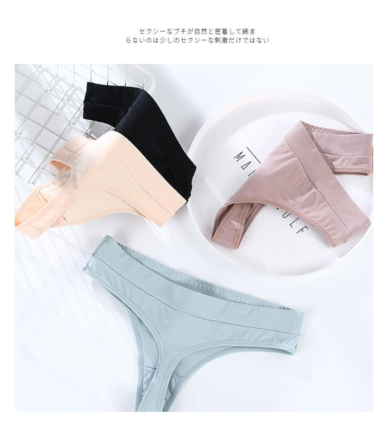 3 Pack Cotton Woman Thong Seamless Sports Panties Sexy G-string T-back Underwear Quality Soft Underpants The Clothing Company Sydney