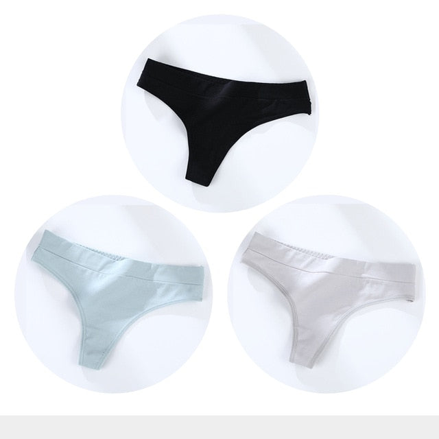 3 Pack Cotton Woman Thong Seamless Sports Panties Sexy G-string T-back Underwear Quality Soft Underpants The Clothing Company Sydney