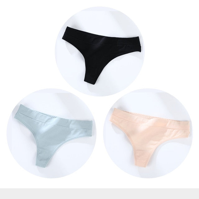 3 Pack Cotton Woman Thong Seamless Sports Panties Sexy G-string T-back Underwear Quality Soft Underpants The Clothing Company Sydney