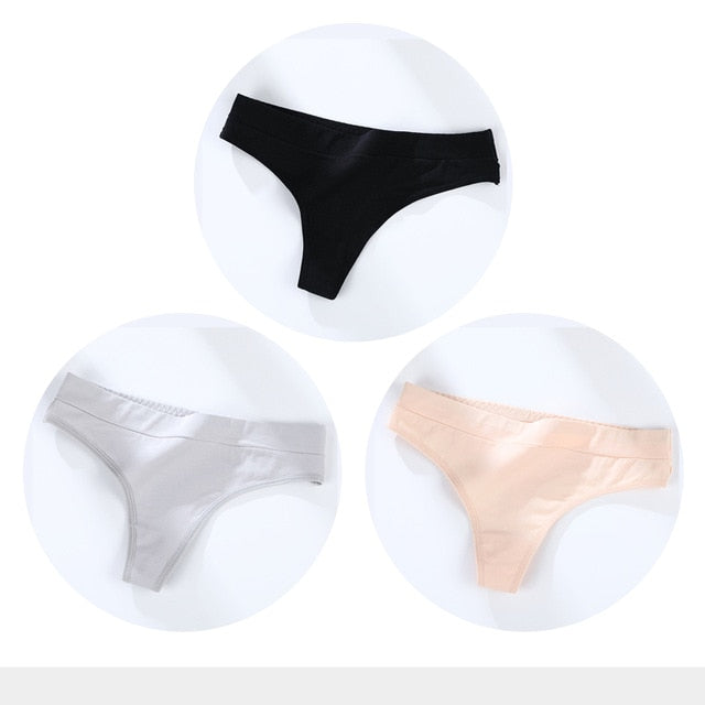 3 Pack Cotton Woman Thong Seamless Sports Panties Sexy G-string T-back Underwear Quality Soft Underpants The Clothing Company Sydney