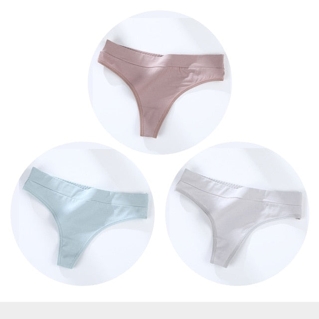 3 Pack Cotton Woman Thong Seamless Sports Panties Sexy G-string T-back Underwear Quality Soft Underpants The Clothing Company Sydney