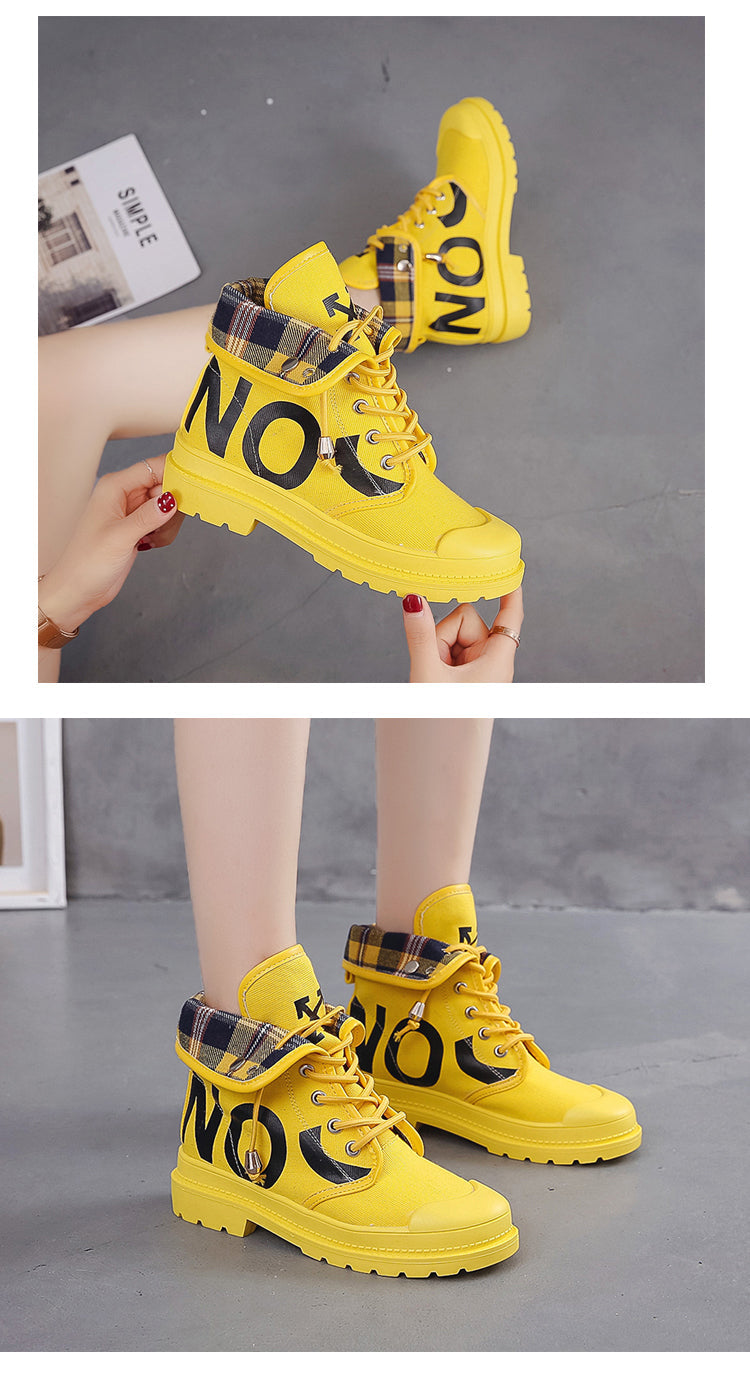 Vulcanized Platform Women's Mesh High-top Lace-up Casual Shoes Walking Sneakers Boots The Clothing Company Sydney