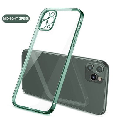 Classic Square Plate Frame Protection Soft Phone Case For iPhone 12 11 Pro XS Max X XR 6 6S 7 8 Plus SE Ultra Thin Clear Cover The Clothing Company Sydney