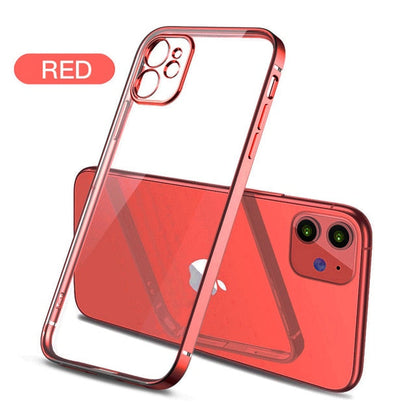 Classic Square Plate Frame Protection Soft Phone Case For iPhone 12 11 Pro XS Max X XR 6 6S 7 8 Plus SE Ultra Thin Clear Cover The Clothing Company Sydney