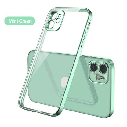 Classic Square Plate Frame Protection Soft Phone Case For iPhone 12 11 Pro XS Max X XR 6 6S 7 8 Plus SE Ultra Thin Clear Cover The Clothing Company Sydney