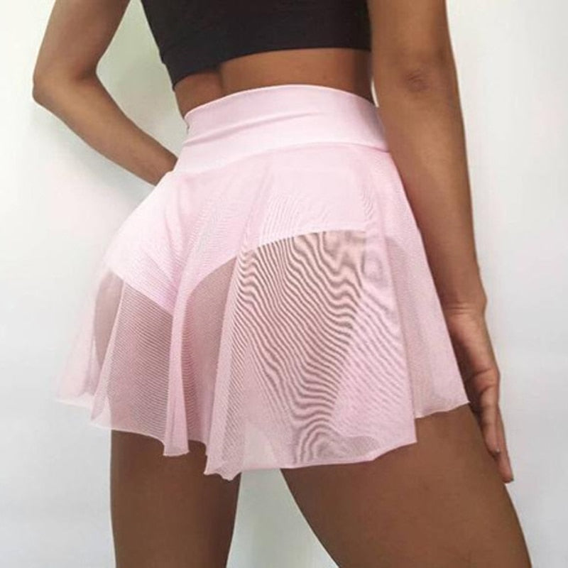 See Through Shorts Skirt Ladies Summer Streetwear Elegant Dancewear Aesthetic Pink Skorts Chiffon Skirts Sexy Ruffle Shorts The Clothing Company Sydney