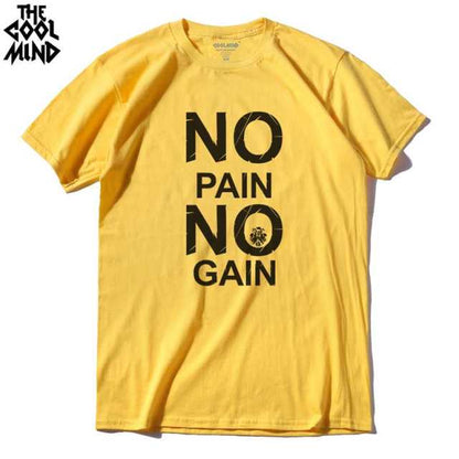 cotton no pain no gain print men casual body building o-neck men Tshirt short sleeve T-shirt tee shirt The Clothing Company Sydney