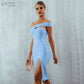 White Blue Bodycon Bandage Summer Elegant Black One Shoulder Strapless Celebrity Runway Party Dress The Clothing Company Sydney