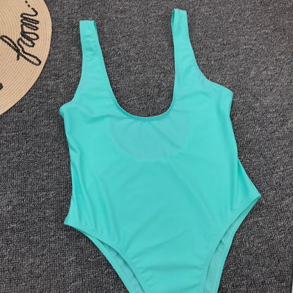 Vintage One Piece Ruffled Push Up Solid Swimwear  Monokini Padded Bathing Suits Swimsuit The Clothing Company Sydney