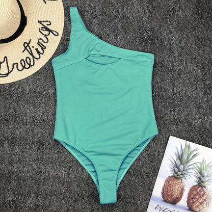 Vintage One Piece Ruffled Push Up Solid Swimwear  Monokini Padded Bathing Suits Swimsuit The Clothing Company Sydney