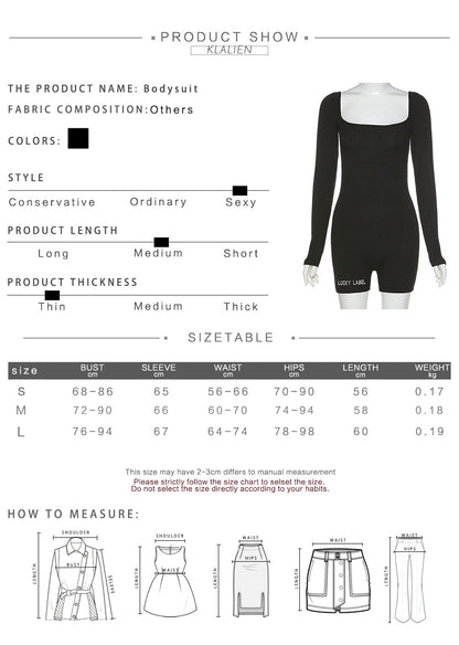 Casual streetwear black spring summer print letter skinny playsuit elastic yoga fitness sportwear playsuit The Clothing Company Sydney