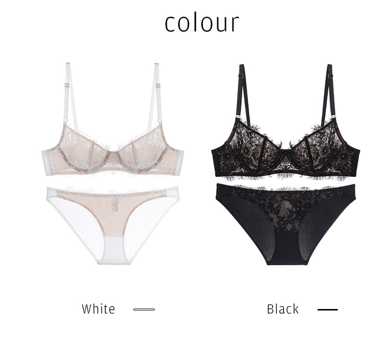 2 Piece Underwear Eyelash lace Bralette Brassiere Bra Push Up Bras and Panties Sexy Lingerie Set The Clothing Company Sydney