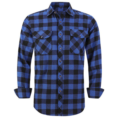 Men's Plaid Flannel Shirt Spring Autumn Regular Fit Casual Long-Sleeved Shirts The Clothing Company Sydney