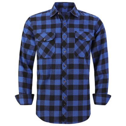 Men's Plaid Flannel Shirt Spring Autumn Regular Fit Casual Long-Sleeved Shirts The Clothing Company Sydney