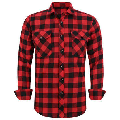 Men's Plaid Flannel Shirt Spring Autumn Regular Fit Casual Long-Sleeved Shirts The Clothing Company Sydney