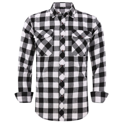 Men's Plaid Flannel Shirt Spring Autumn Regular Fit Casual Long-Sleeved Shirts The Clothing Company Sydney