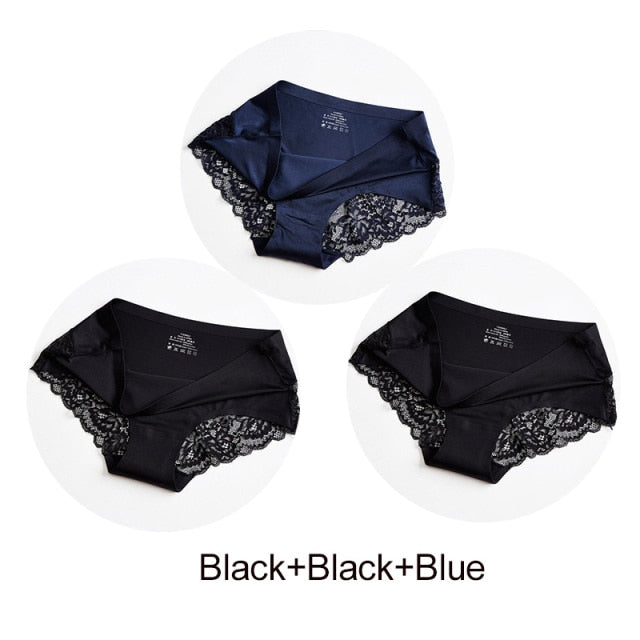 3 pack Women's lingerie Lace Underwear Seamless Panties Brief Ice Silk intimates Underpants Cotton briefs The Clothing Company Sydney