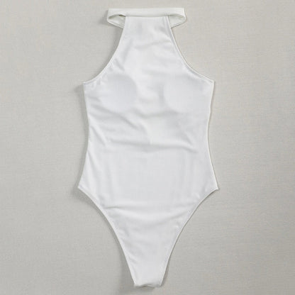 High neck Zipper Swimwear One Piece Swimsuit monokini High cut Trikini Ribbed Bathing Suit Swim Bodysuit The Clothing Company Sydney