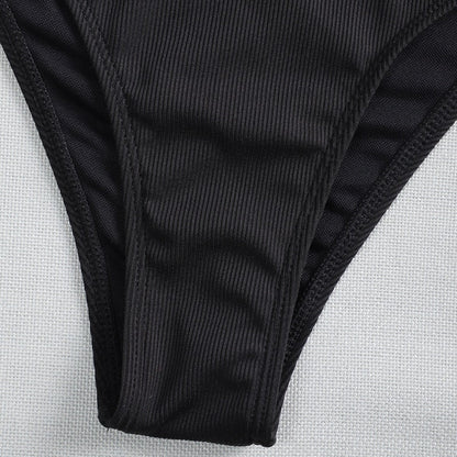 High neck Zipper Swimwear One Piece Swimsuit monokini High cut Trikini Ribbed Bathing Suit Swim Bodysuit The Clothing Company Sydney