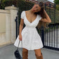 V Neck Fashion Ruched Short Sleeve Summer Causal Dresses A-Line Frills Sundress Mini Dress The Clothing Company Sydney