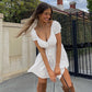 V Neck Fashion Ruched Short Sleeve Summer Causal Dresses A-Line Frills Sundress Mini Dress The Clothing Company Sydney