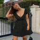 V Neck Fashion Ruched Short Sleeve Summer Causal Dresses A-Line Frills Sundress Mini Dress The Clothing Company Sydney