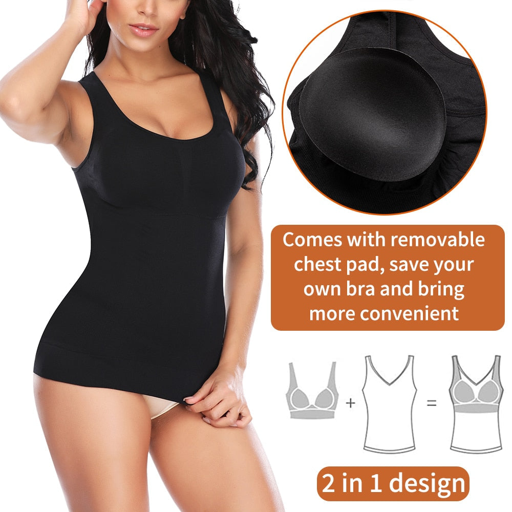 Tank Tops with Built in Bra Shelf Bra Casual Wide Strap Basic Camisole Sleeveless Top Body Shaper with Removable Bra Shapewear The Clothing Company Sydney