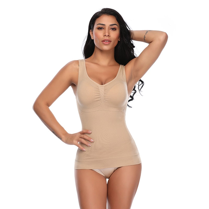 Tank Tops with Built in Bra Shelf Bra Casual Wide Strap Basic Camisole Sleeveless Top Body Shaper with Removable Bra Shapewear The Clothing Company Sydney