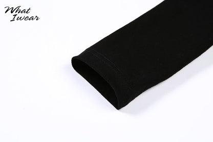 Cotton mix hollow out sexy tshirt bandage backless long sleeve tops slim bodycon streetwear The Clothing Company Sydney