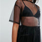 Summer Mesh Mini Dress Female Holiday O Collar Party Casual Dress Black Lace Dress The Clothing Company Sydney