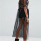 Summer Mesh Mini Dress Female Holiday O Collar Party Casual Dress Black Lace Dress The Clothing Company Sydney