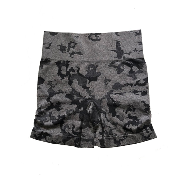 Camo Seamless Shorts High Waist Booty Gym Shorts Workout Short Fitness Ribbed Waist Running Shorts The Clothing Company Sydney