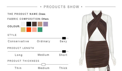 Halter Sexy Mini Summer Clothing Cross Bandage Hollow Out Party Fashion Slim Sleeveless Off Shoulder Dress The Clothing Company Sydney