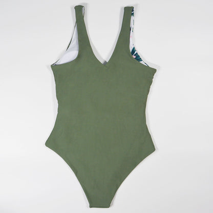 Patchwork Print One Piece Swimsuit Closed Swimwear Push Up Body Swimming Bathing Suit Beach Pool Bather The Clothing Company Sydney