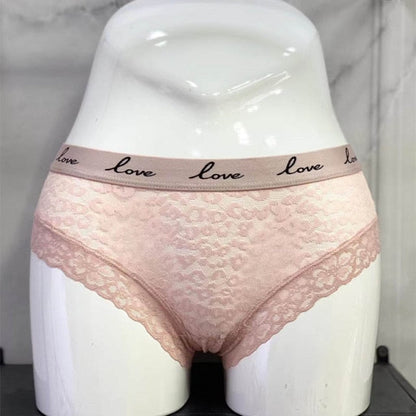 Lace Panties Low-waist Underwear  G String Transparent Lingerie LOVE Letter Embroidery Intimates Briefs The Clothing Company Sydney