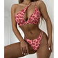 Leopard Print Bikinis Women's Swimsuits Cut Out Swimwear One Shoulder Biquini Thong Bathing Suit Push Up Beachwear The Clothing Company Sydney