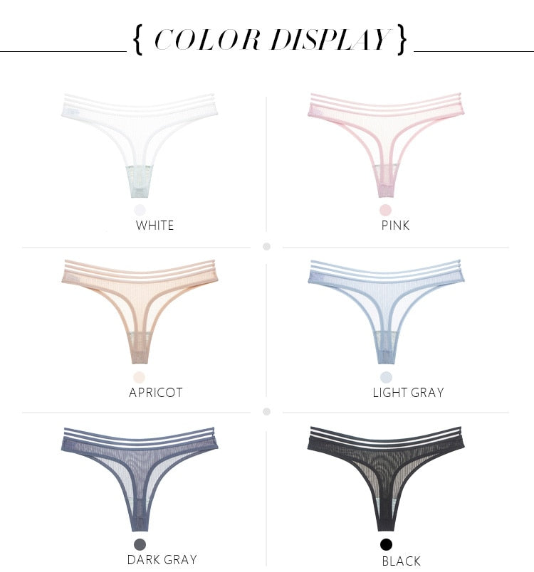 Thongs G-String Seamless Panties Transparent Ice Silk Mesh Underwear Low-Rise Women Lingerie Briefs Sport Yoga shorts The Clothing Company Sydney