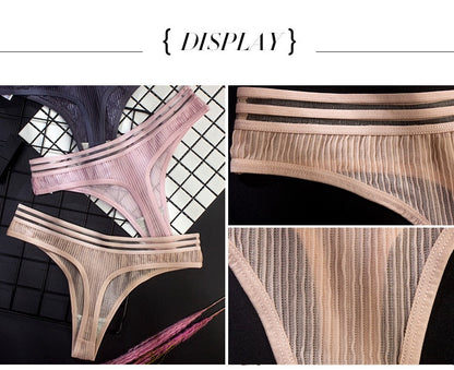 Thongs G-String Seamless Panties Transparent Ice Silk Mesh Underwear Low-Rise Women Lingerie Briefs Sport Yoga shorts The Clothing Company Sydney