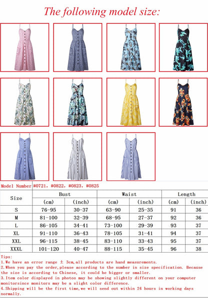 Vintage Casual Sundress Beach Midi Button Backless Polka Dot Striped Summer Boho Sexy Floral Dress The Clothing Company Sydney