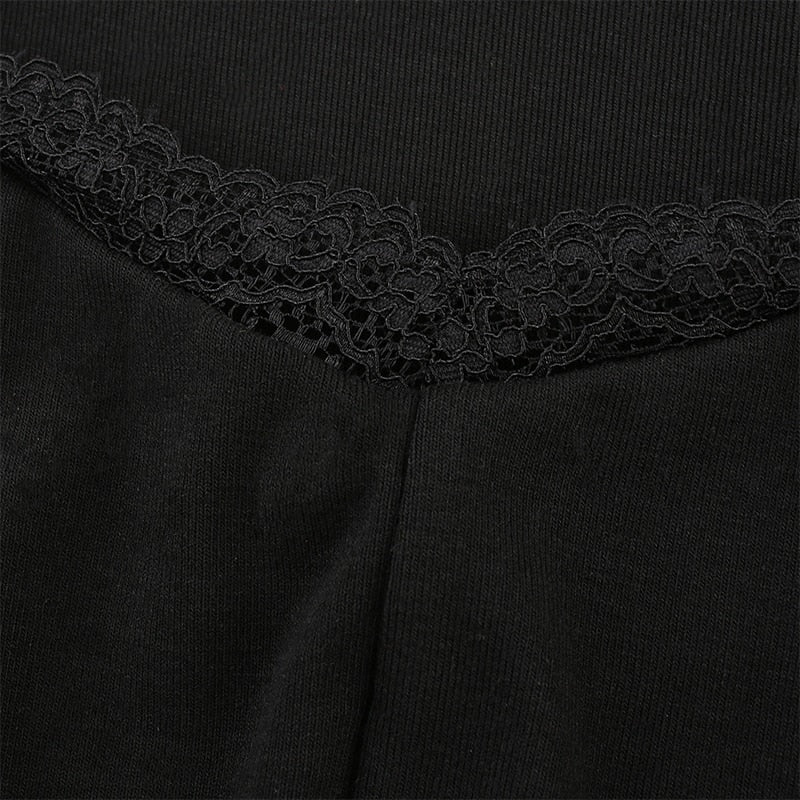 Square Neck Lace Patchwork Bodycon Black Elegant Cotton Fashion Side Split Autumn Dress The Clothing Company Sydney