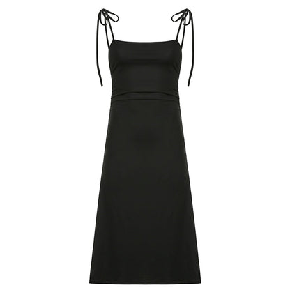 Strappy Ruched Black Irregular Elegant Backless Long Dress Party Summer Dress The Clothing Company Sydney