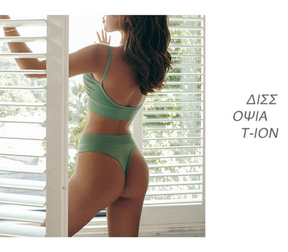 2 Piece Seamless Bra Thong Low Waist Panties Wire Free Bra Bralette Lingerie Brassiere Cotton Female Underwear Set The Clothing Company Sydney