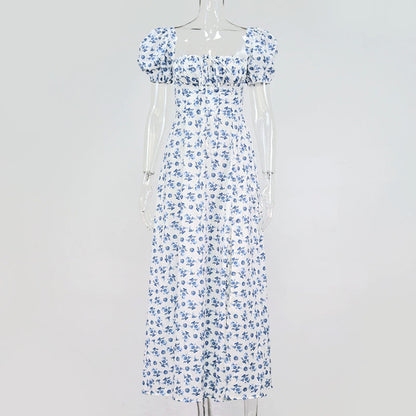 Floral Print Elegant Short Sleeve  Split Dress The Clothing Company Sydney