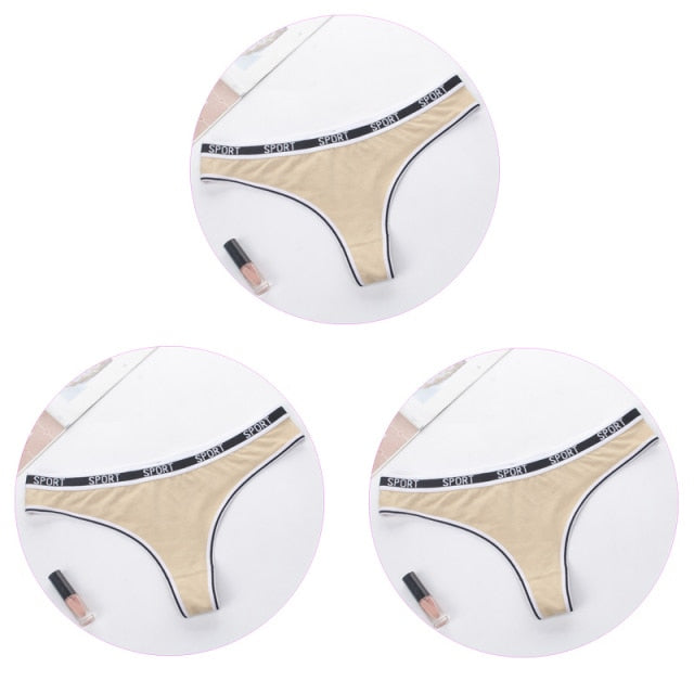 3 Pack G-string Women Panties Cotton Breathable Low Rise Ladies Underwear Solid T-Back Sport Thongs The Clothing Company Sydney