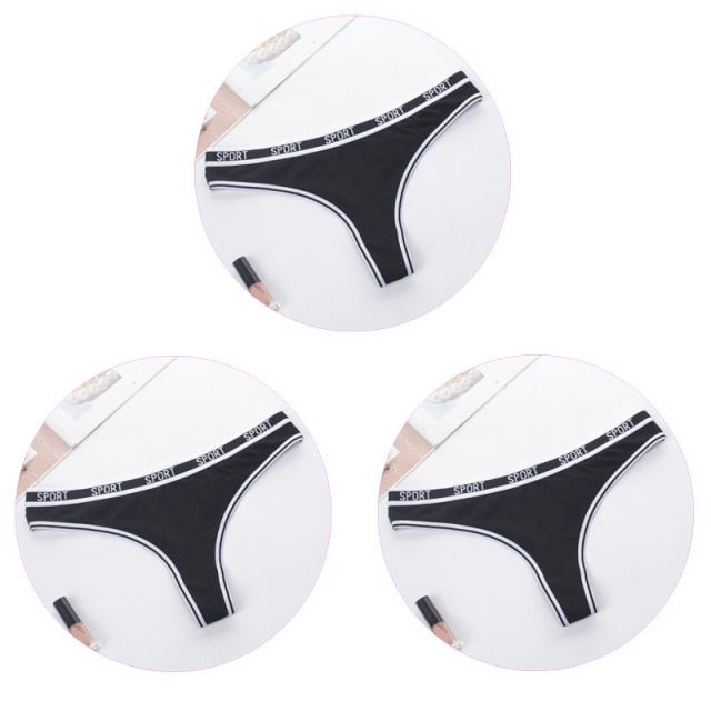 3 Pack G-string Women Panties Cotton Breathable Low Rise Ladies Underwear Solid T-Back Sport Thongs The Clothing Company Sydney