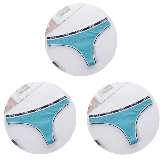 3 Pack G-string Women Panties Cotton Breathable Low Rise Ladies Underwear Solid T-Back Sport Thongs The Clothing Company Sydney
