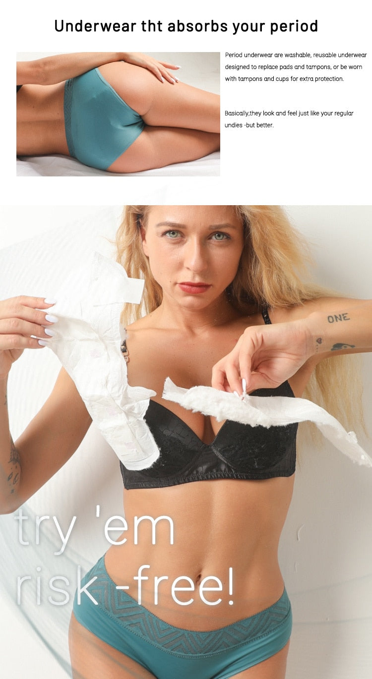 The Bikini Lace - Menstrual panties with 3 pads